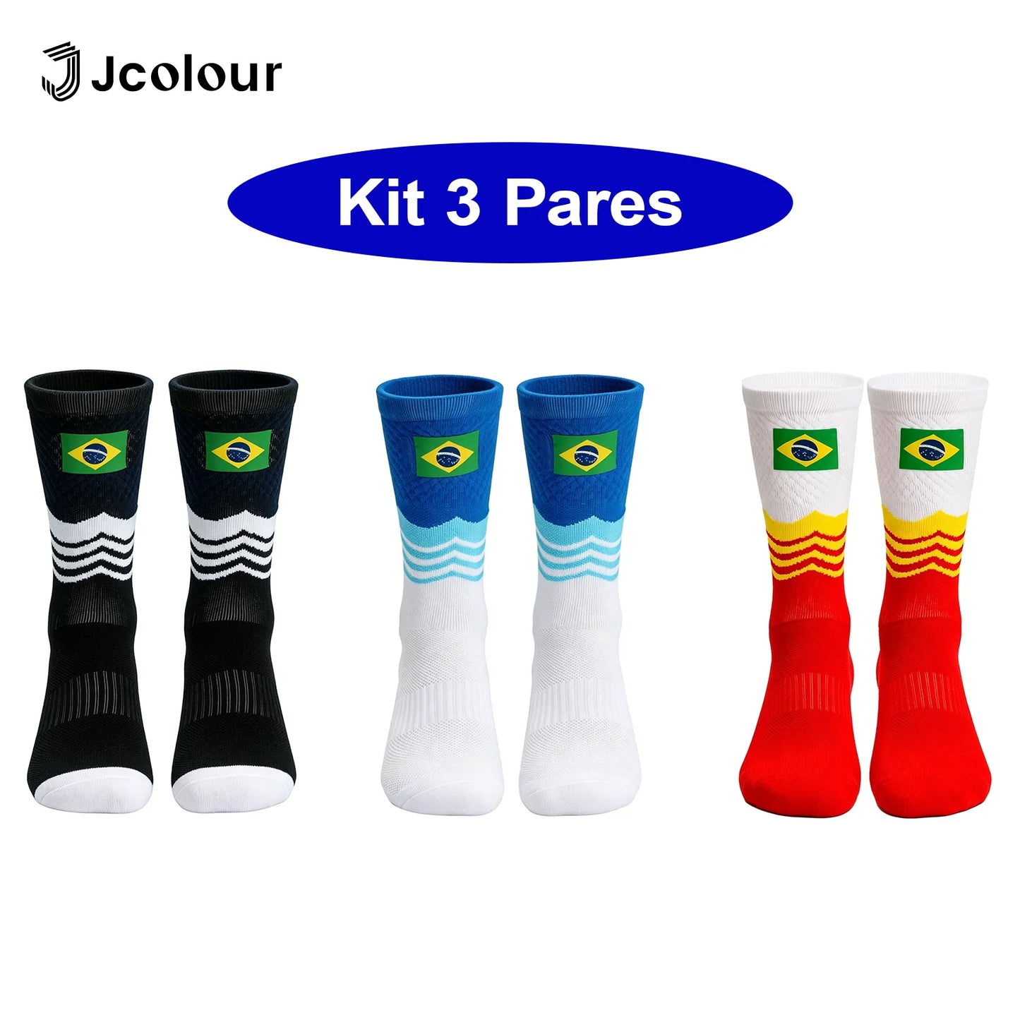 Kit com 3 Pares de Meias Esportivas