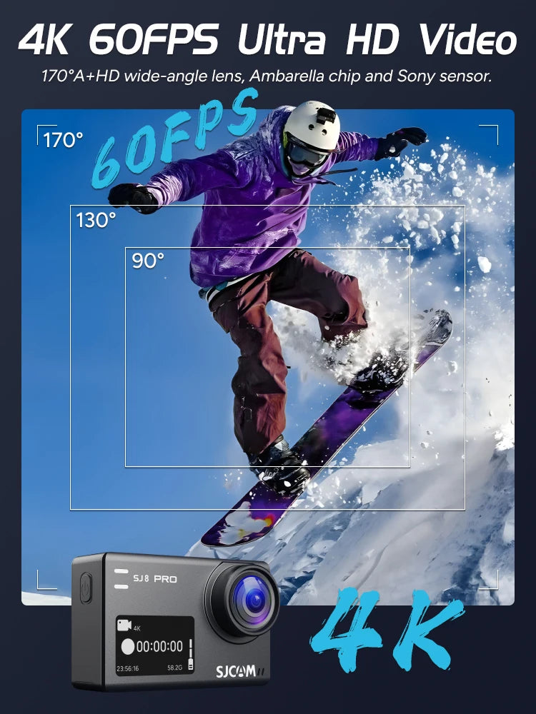 SJCAM SJ8 Pro – Action Cam 4K 60FPS, WiFi 5G, Touchscreen