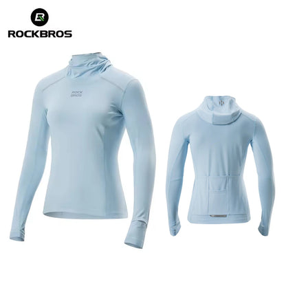 Camisa de Ciclismo Feminina ROCKBROS com Capuz