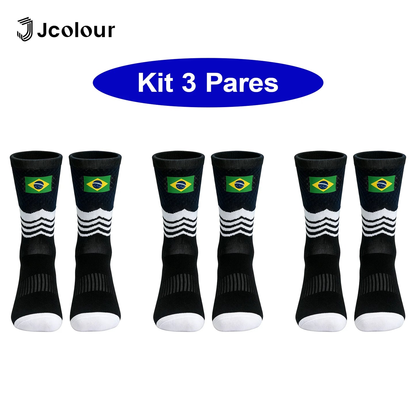 Kit com 3 Pares de Meias Esportivas