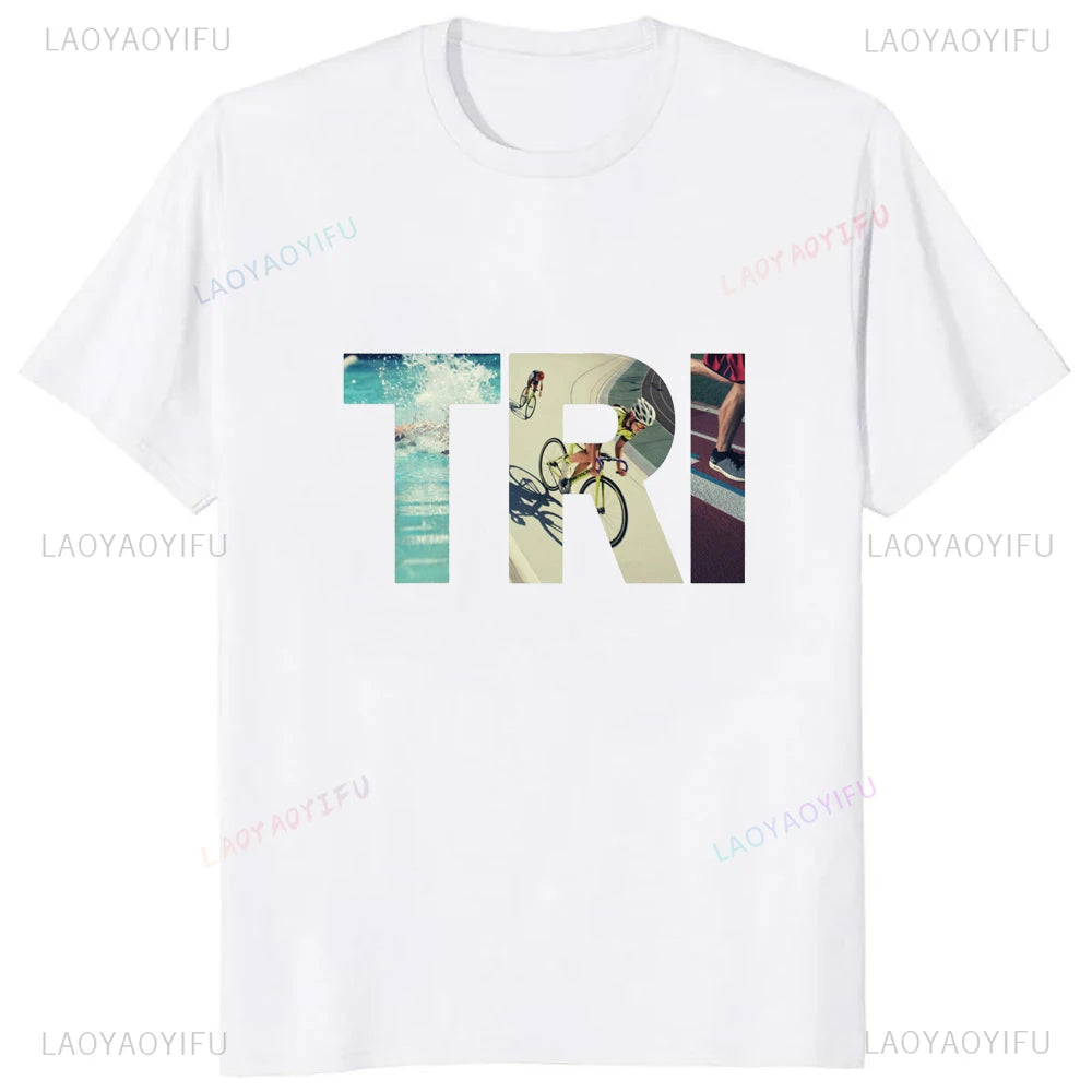 Camiseta Masculina Swim Bike Run Triathlon