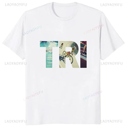 Camiseta Masculina Swim Bike Run Triathlon