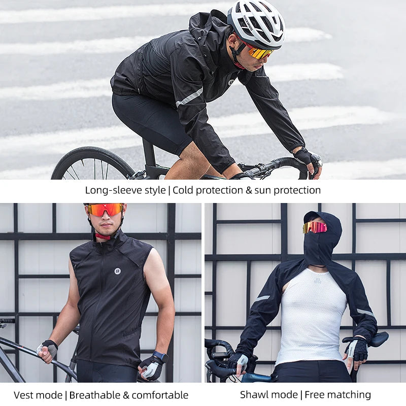 Jaqueta de Ciclismo Masculina ROCKBROS com Capuz Removível