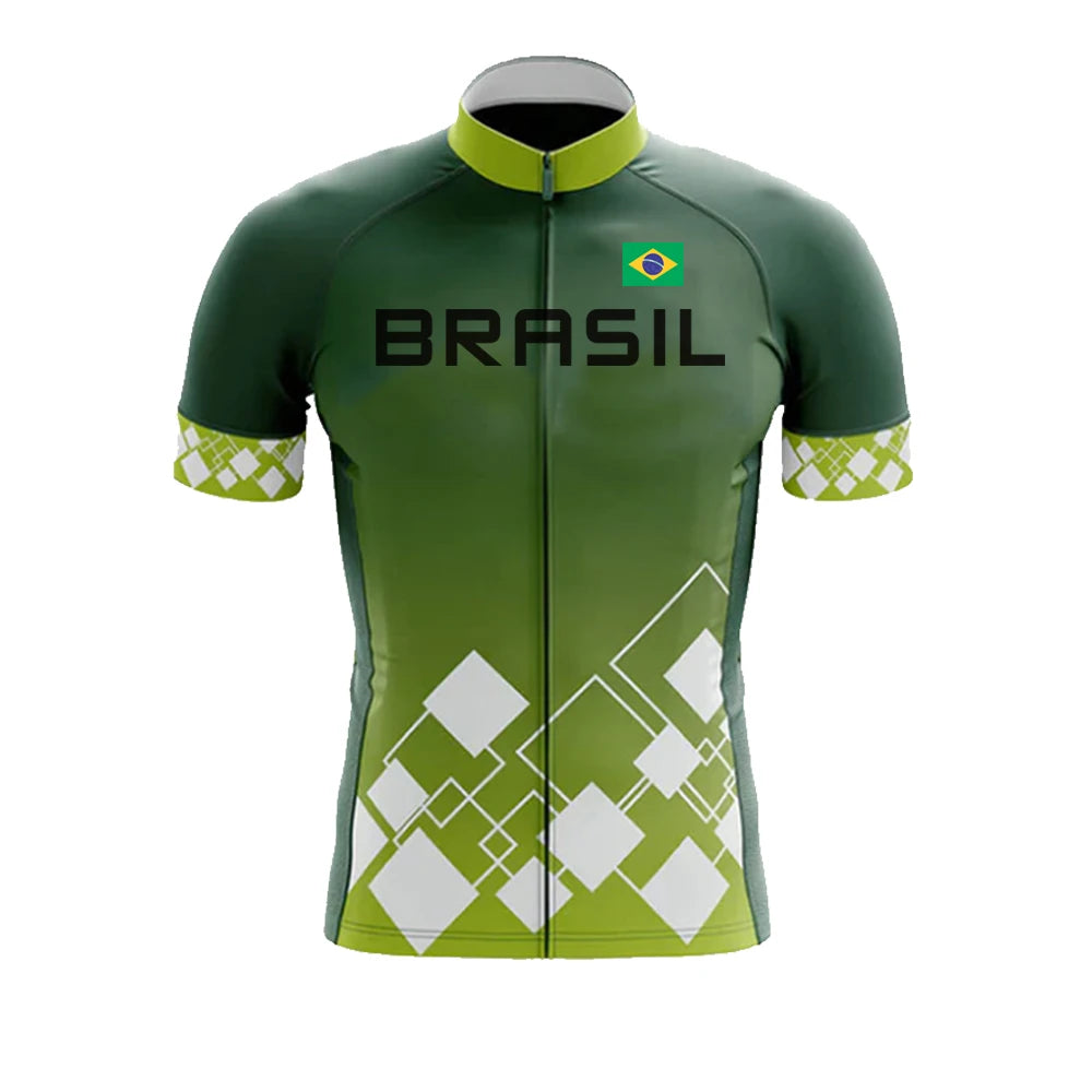 Camisa de Ciclismo Masculina Brazil