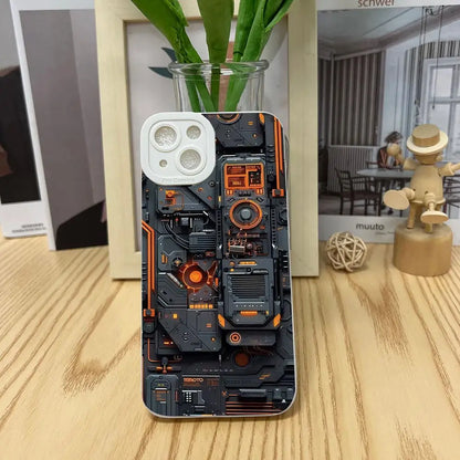 Capa para iPhone Estilo Placa Mecânica