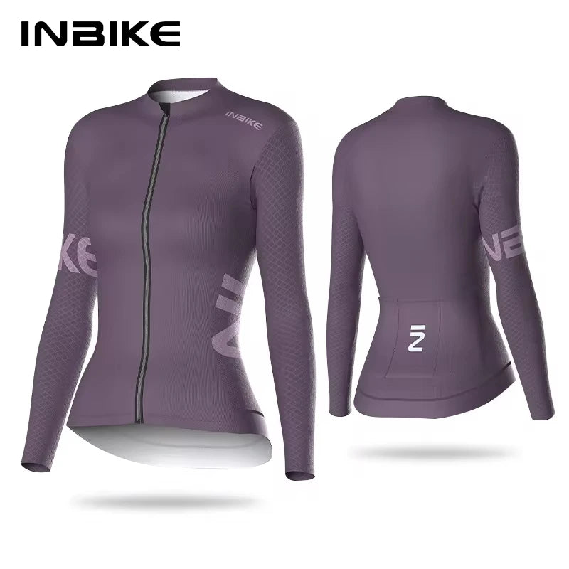 Camisa de Ciclismo Feminina Manga Longa Slim Fit INBIKE