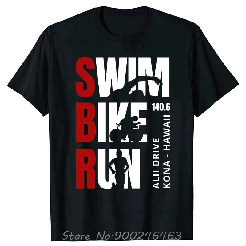 Camiseta Masculina Swim Bike Run Triathlon