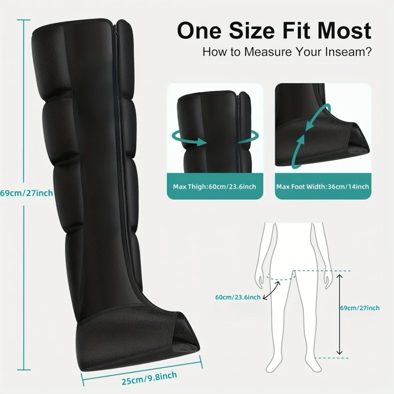 Botas Massageadoras de Compressão de Ar para Pernas e Pés