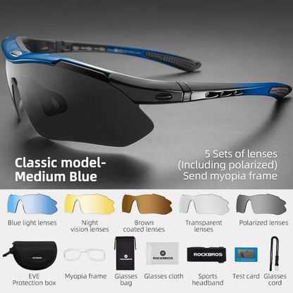 Óculos ROCKBROS Polarizados 5 Lentes