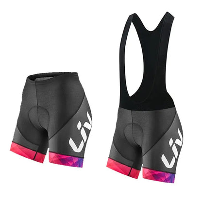 Short e Bretelle de Ciclismo Feminino LIV com Forro em Gel