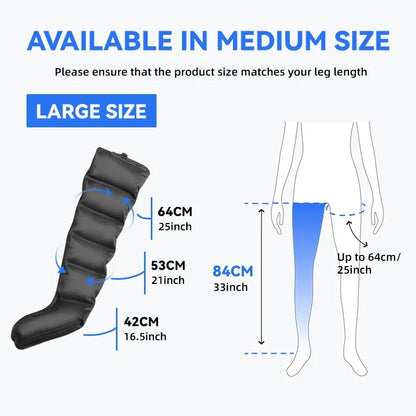 Botas Massageadoras de Compressão de Ar para Pernas e Pés