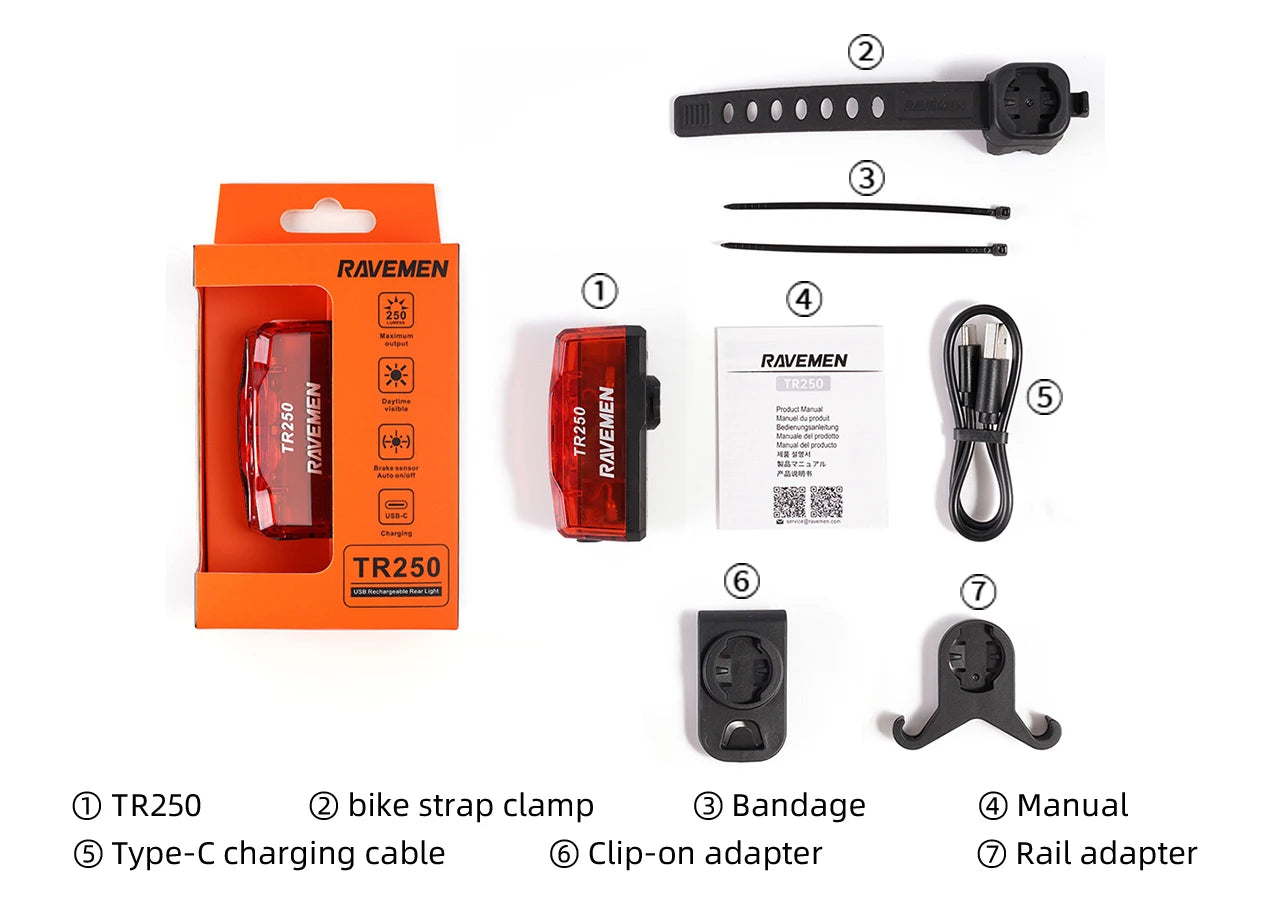 RAVEMEN TR250 – Luz Traseira Bike