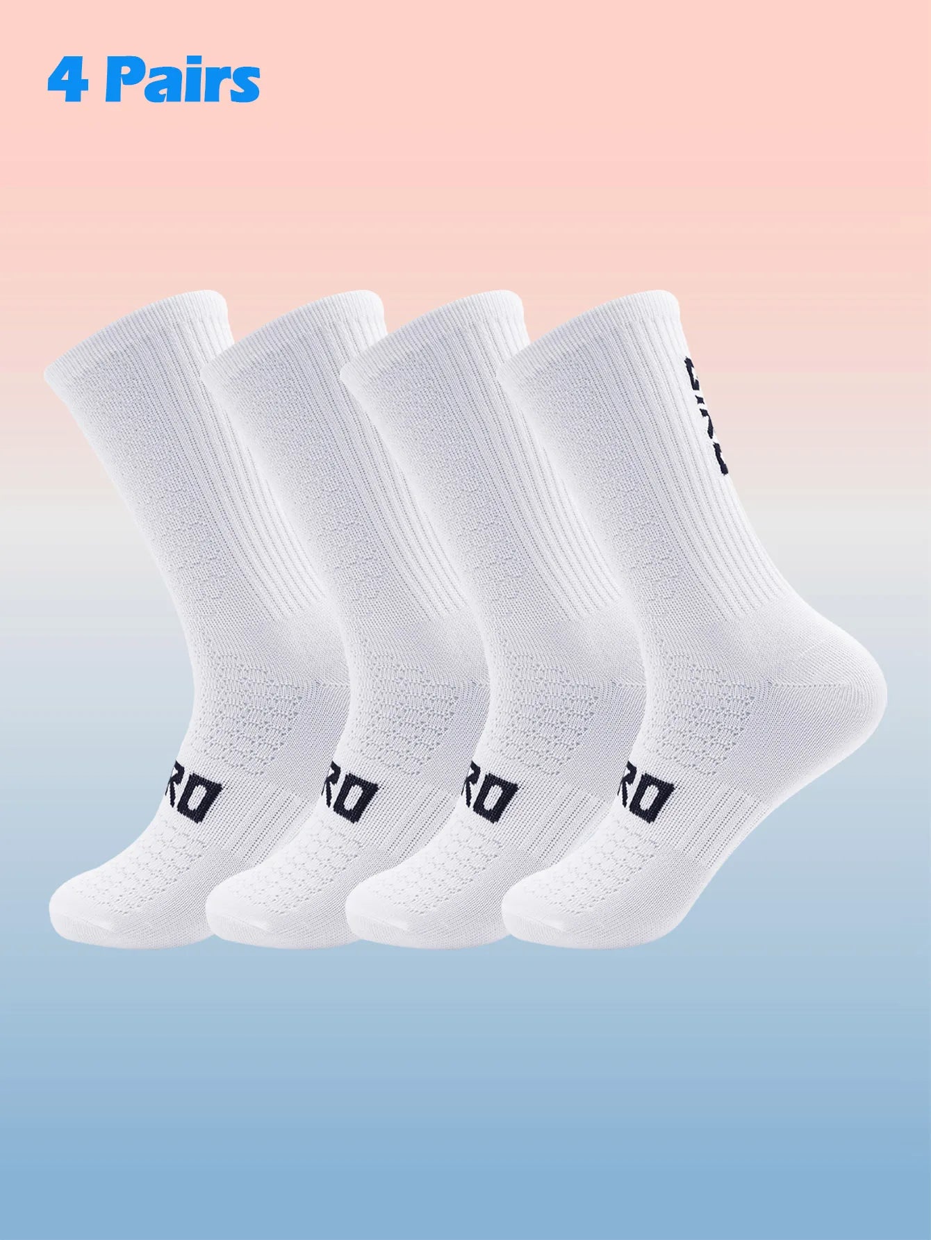 Kit com 4 Pares de Meias Esportivas para Ciclismo e Corrida