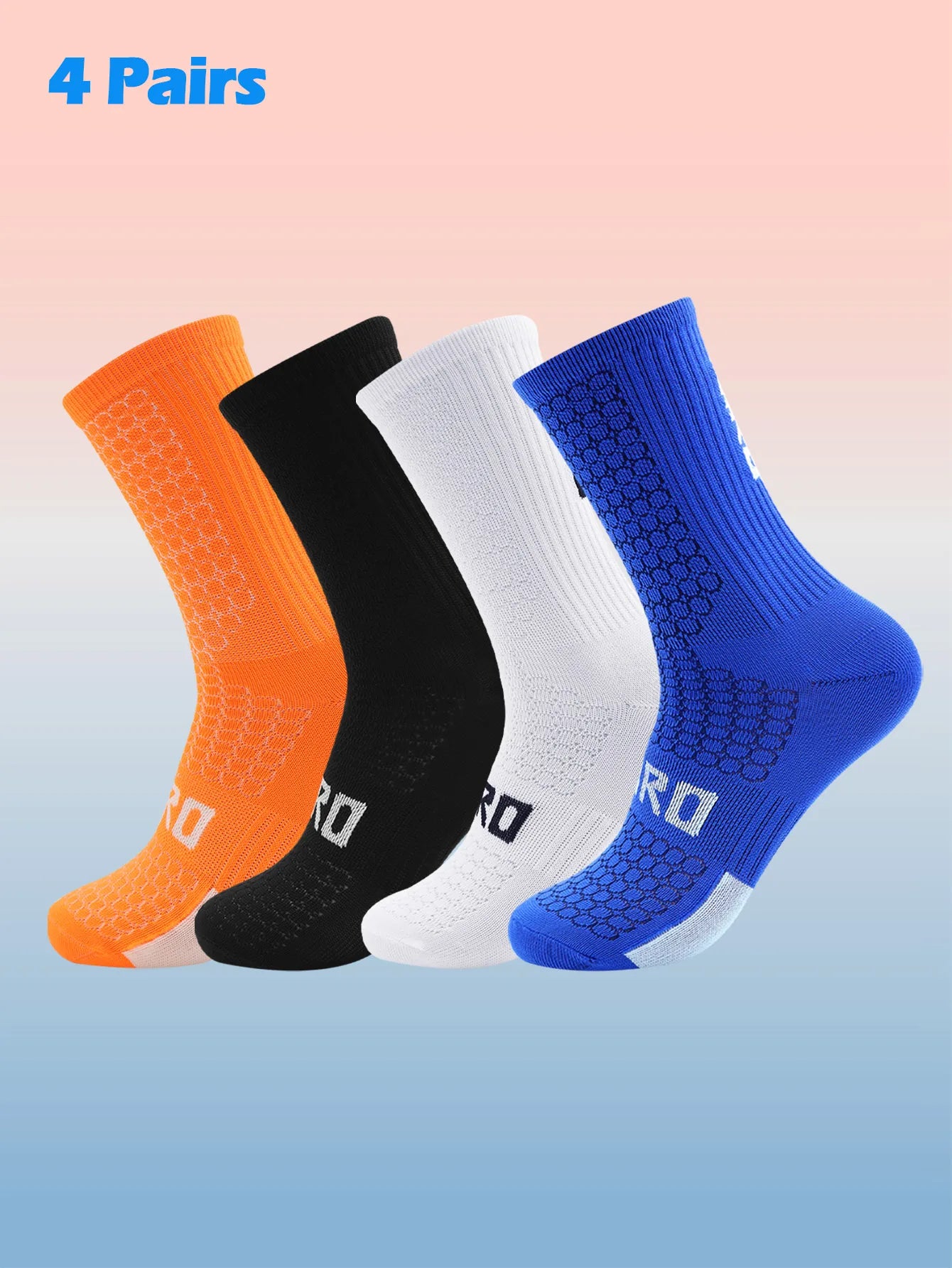 Kit com 4 Pares de Meias Esportivas para Ciclismo e Corrida