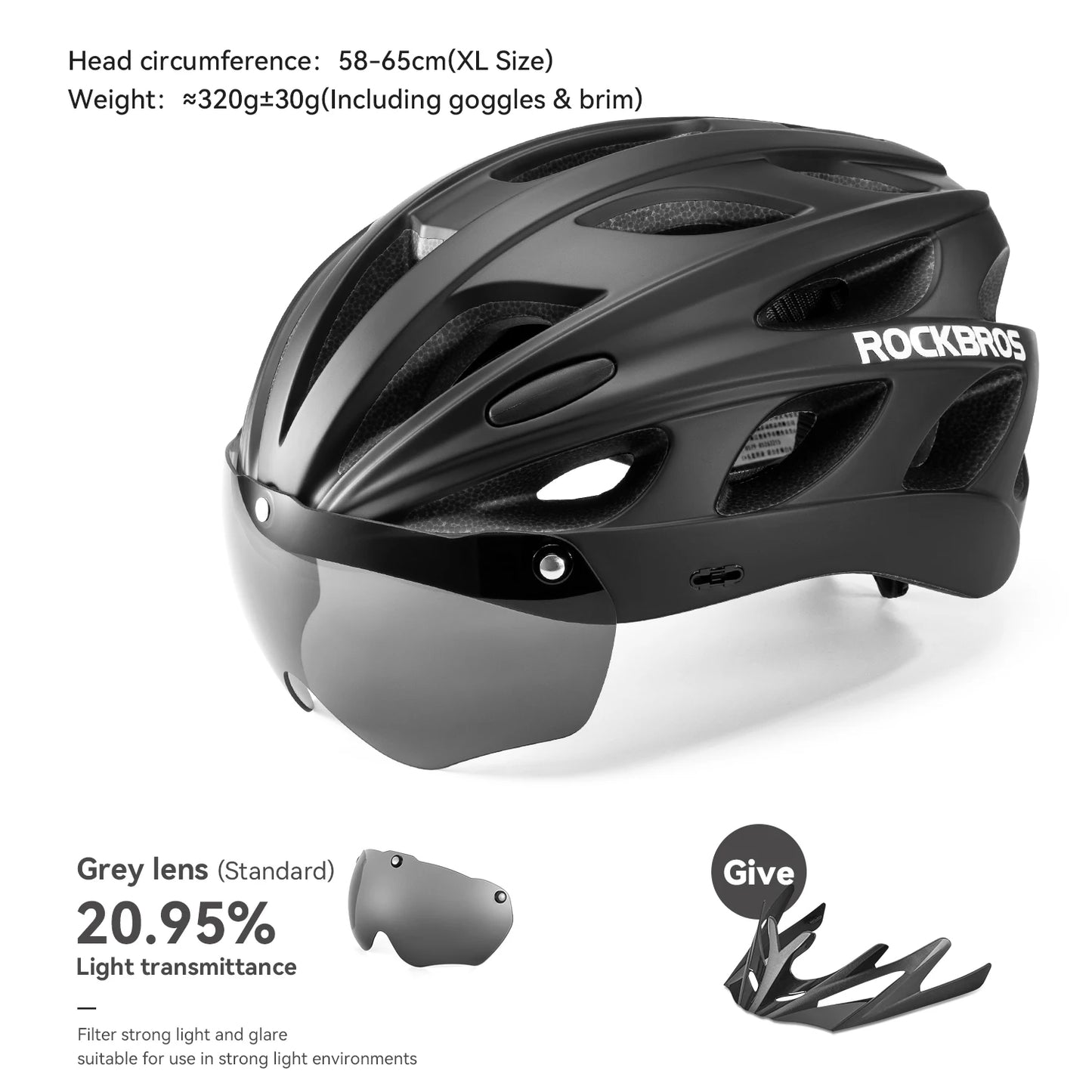 ROCKBROS Lightweight Integrated Cycling Helmet