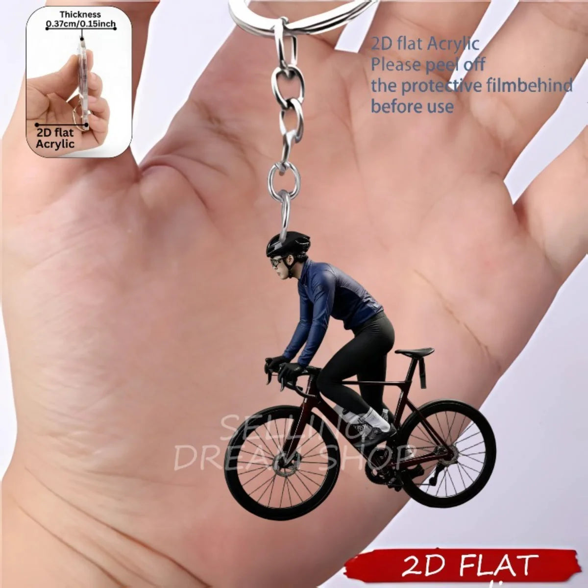 Chaveiro Ciclista em Acrílico 2D