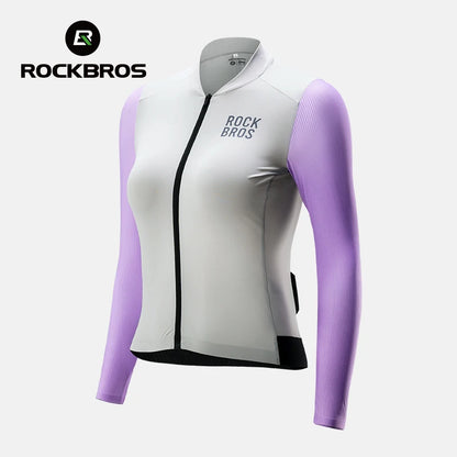 Camisa de Ciclismo Feminina ROCKBROS Manga Longa