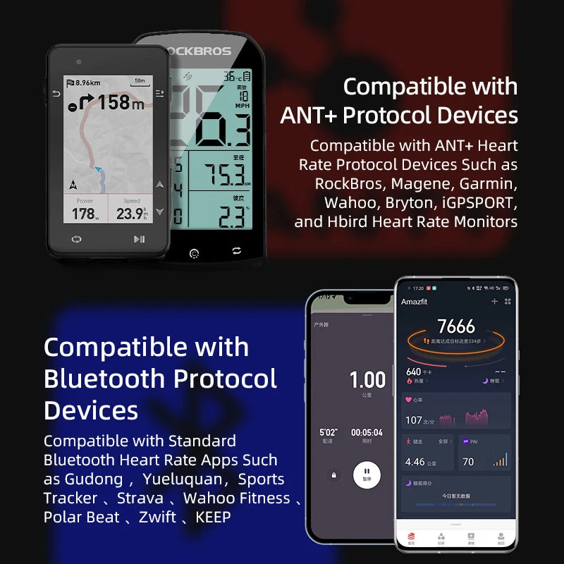 Sensor Cardíaco ROCKBROS H828 Bluetooth ANT+