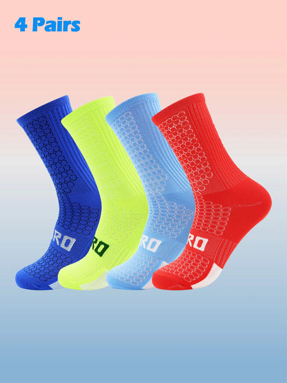 Kit com 4 Pares de Meias Esportivas para Ciclismo e Corrida