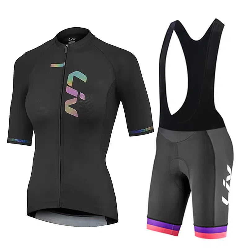 LIV Conjunto de Ciclismo Feminino Verão