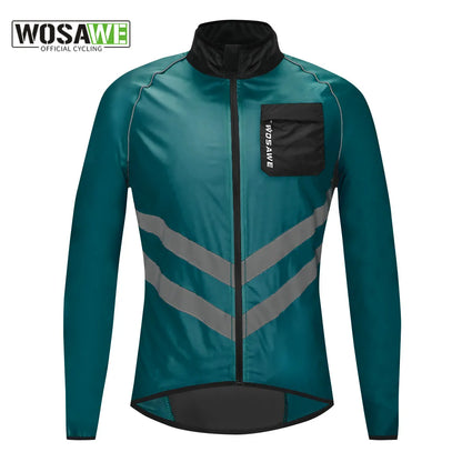 Corta Vento para Ciclismo WOSAWE Impermeável e Refletiva
