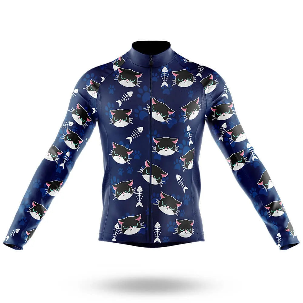Camisa de Ciclismo Masculina Cartoon Cat