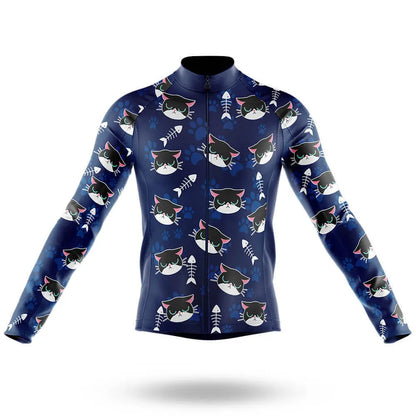 Camisa de Ciclismo Masculina Cartoon Cat