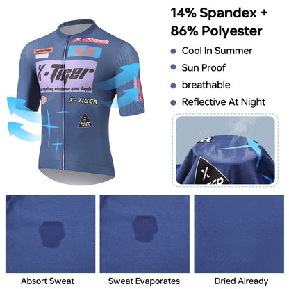 Jersey Ciclismo Masculina X-TIGER Manga Curta