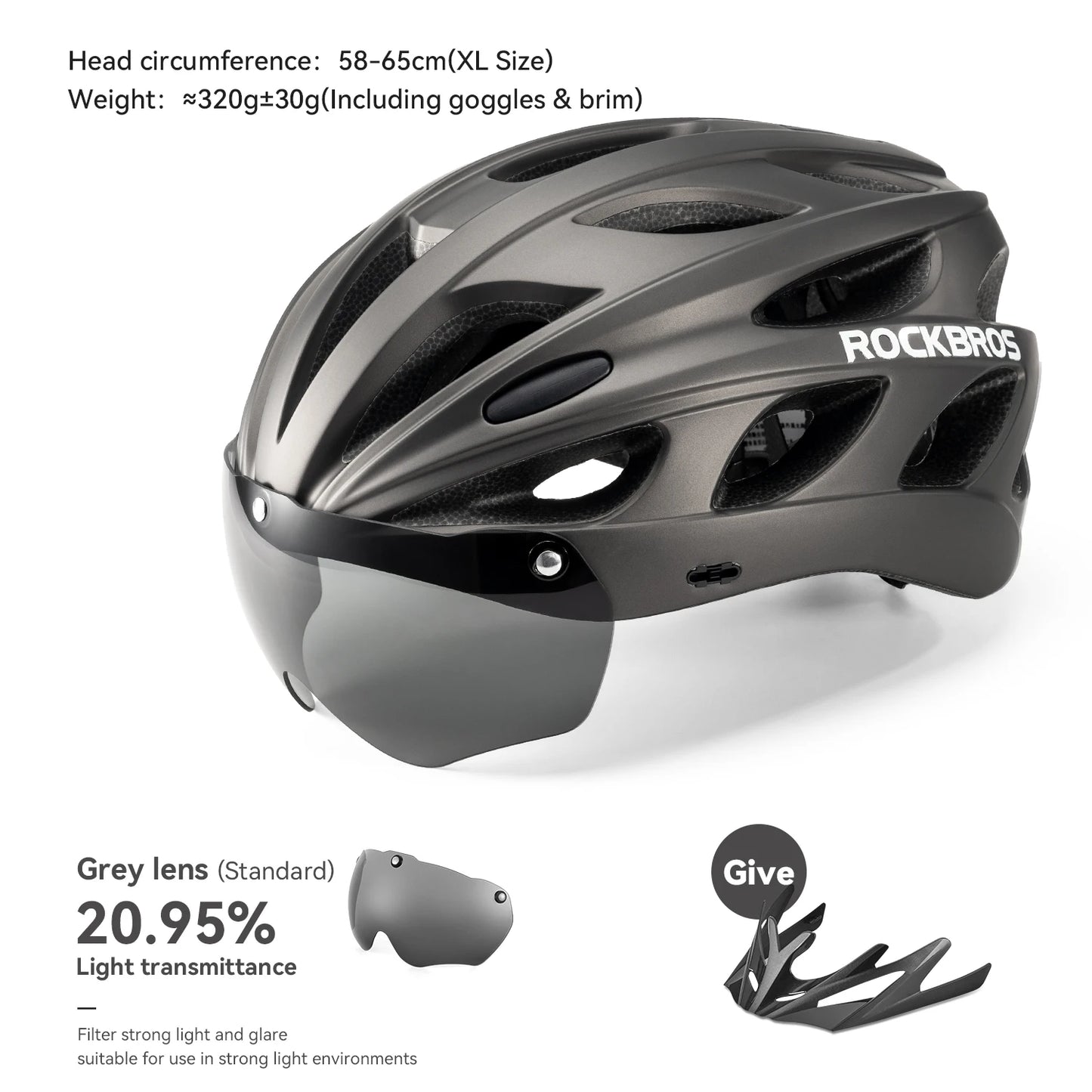 ROCKBROS Lightweight Integrated Cycling Helmet