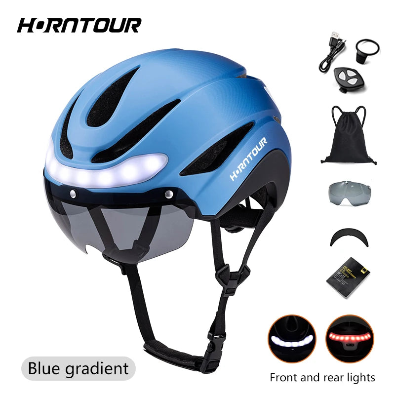 Capacete de Ciclismo Horntour com Luz LED