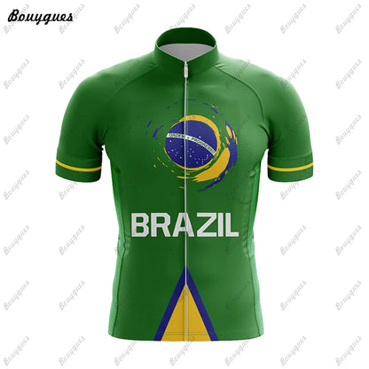 Camisa de Ciclismo Masculina Brazil Pro Team