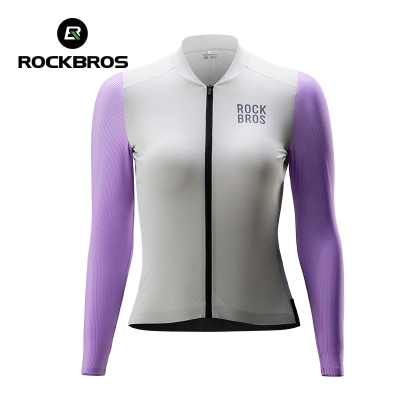 Camisa de Ciclismo Feminina ROCKBROS Manga Longa