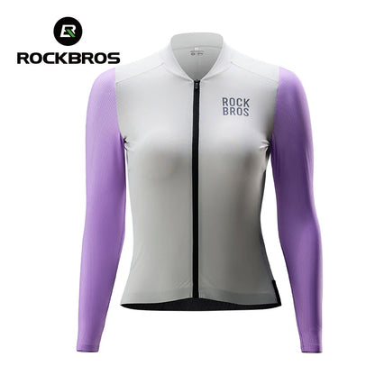 Camisa de Ciclismo Feminina ROCKBROS Manga Longa