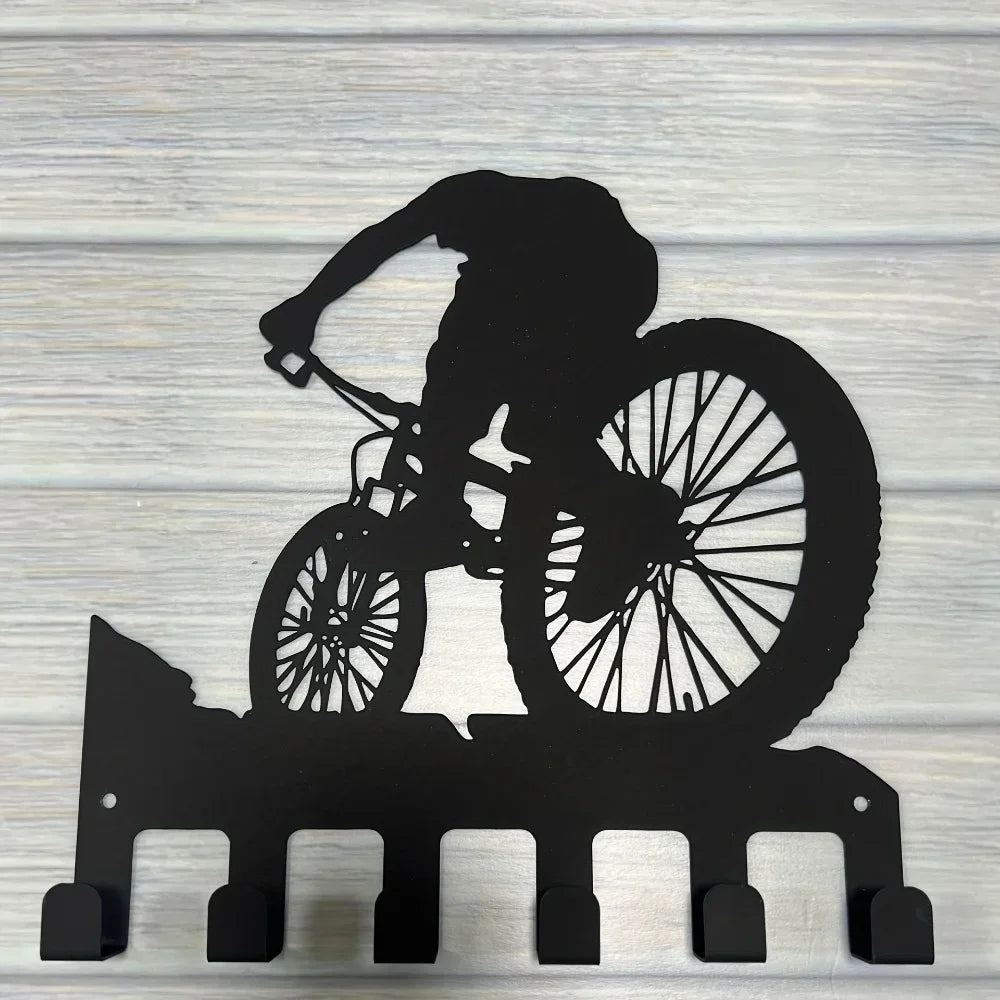 Cabide Decorativo de Parede Metal Ciclismo