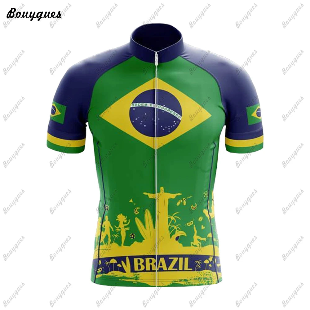 Camisa de Ciclismo Masculina Brazil Pro Team