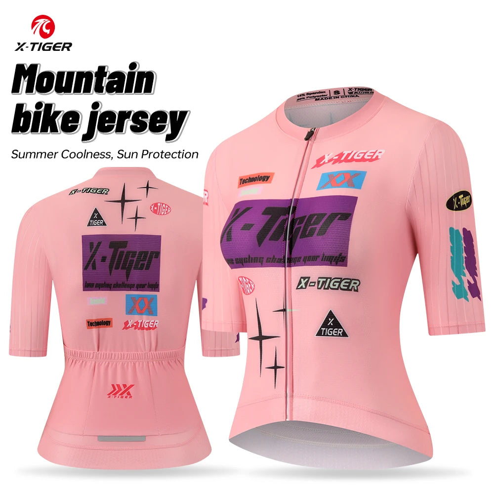 Jersey de Ciclismo Feminina X-TIGER Verão Manga Curta