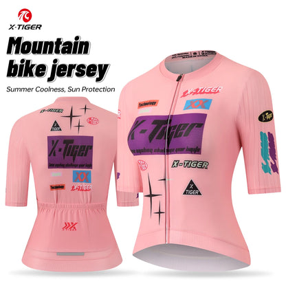 Jersey de Ciclismo Feminina X-TIGER Verão Manga Curta