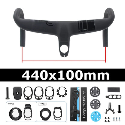 Cockpit Integrado Full Carbono para Bike Speed