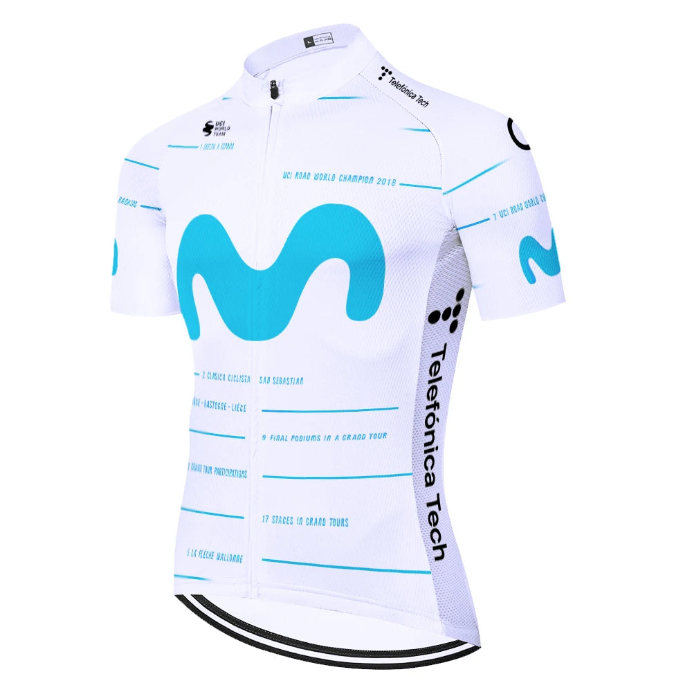 Camisa de Ciclismo Masculina Movistar Italia