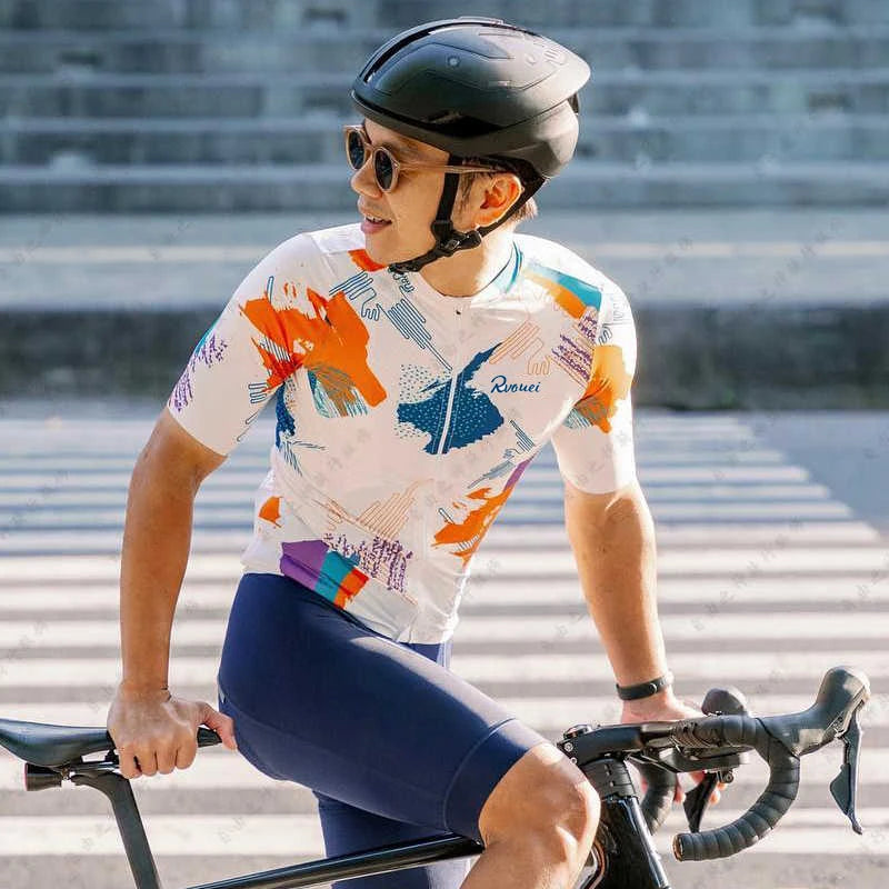 Camisa de Ciclismo Masculina Rvouei