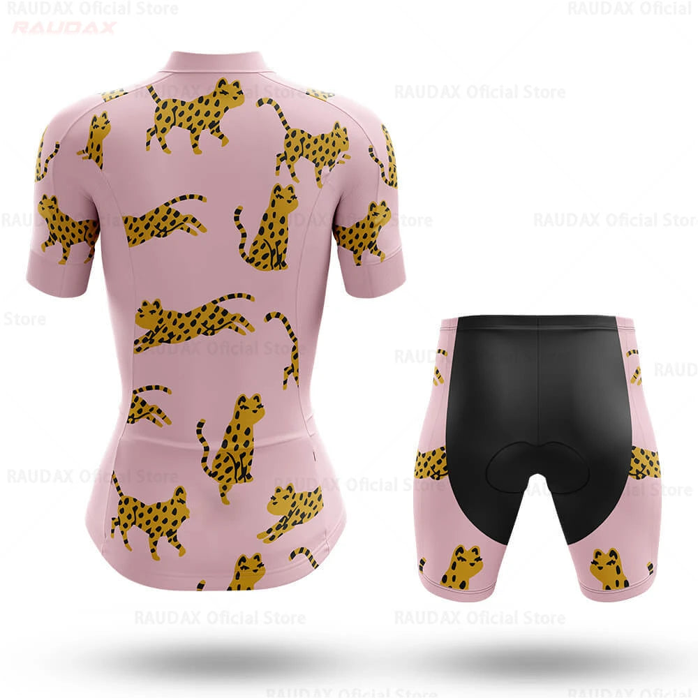 Women's Pink Cycling Set