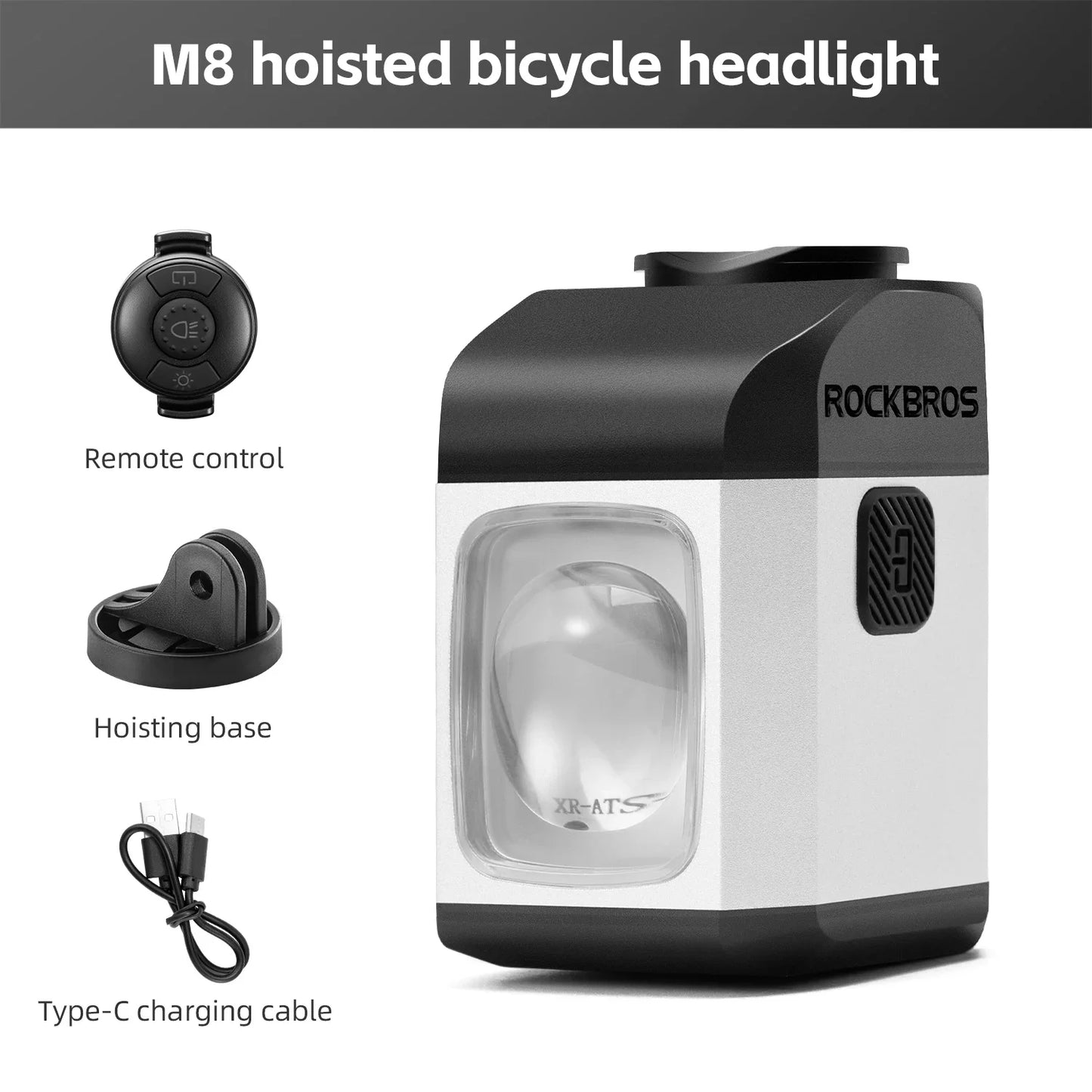 Farol de Bicicleta ROCKBROS 1600 Lumens com Controle Remoto