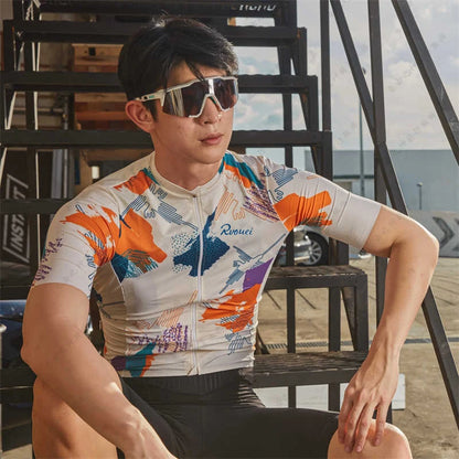 Camisa de Ciclismo Masculina Rvouei