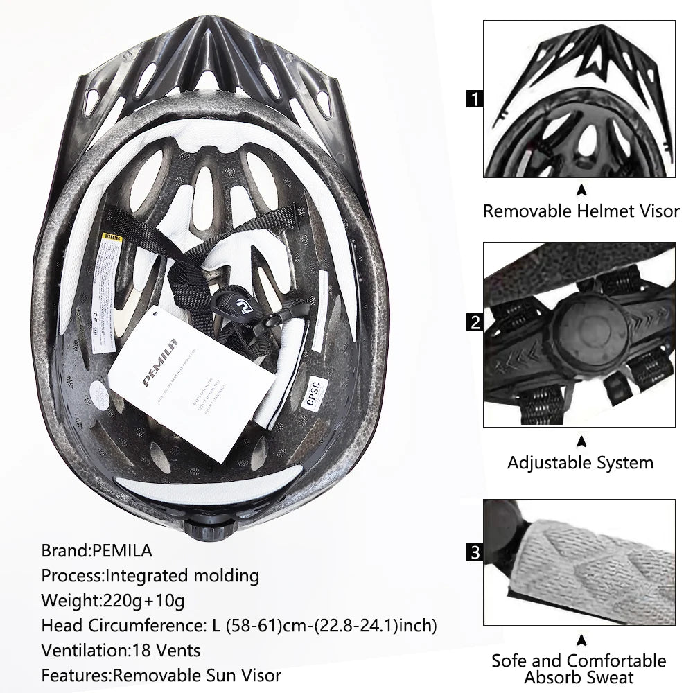 Capacete de Ciclismo Ultralight com Viseira