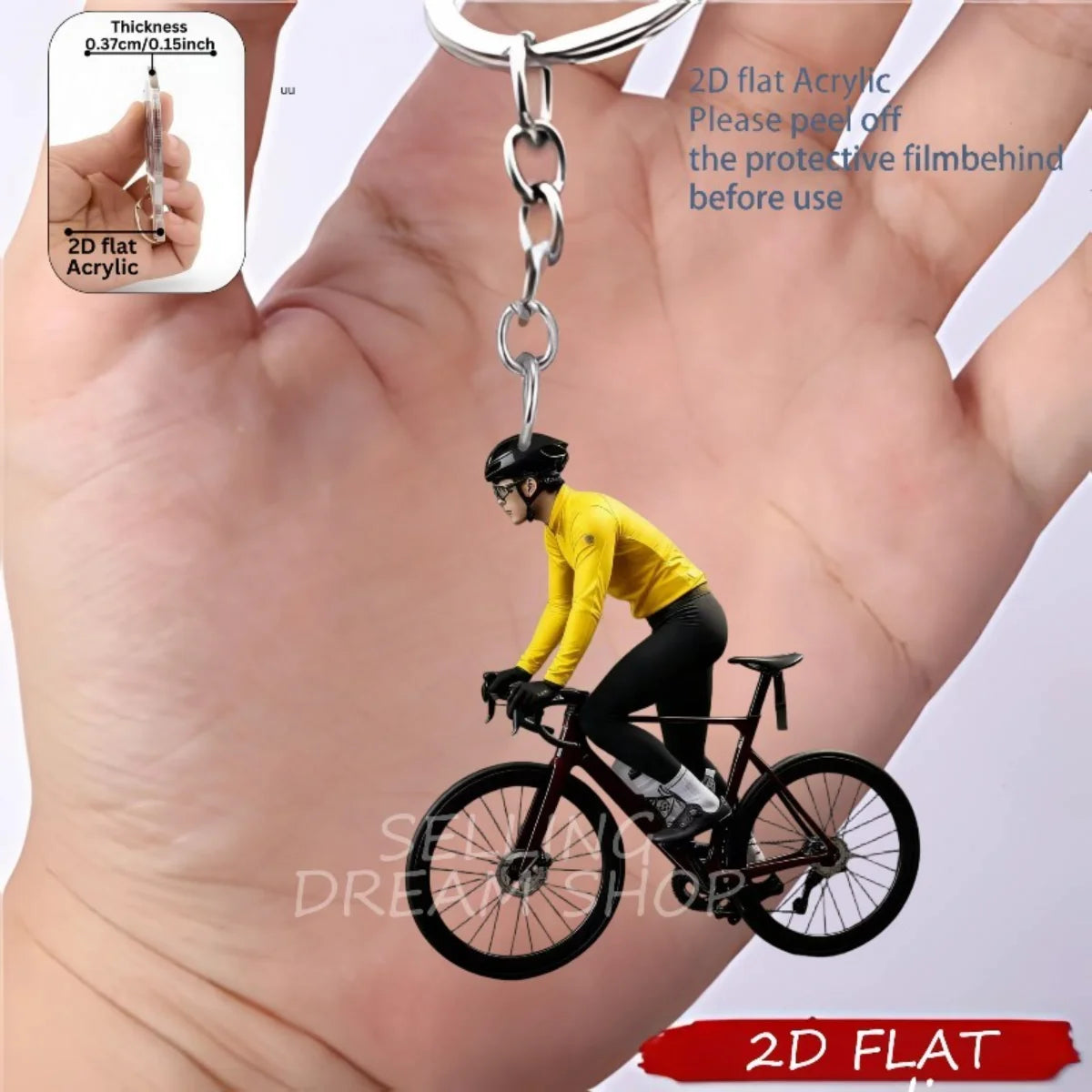 Chaveiro Ciclista em Acrílico 2D