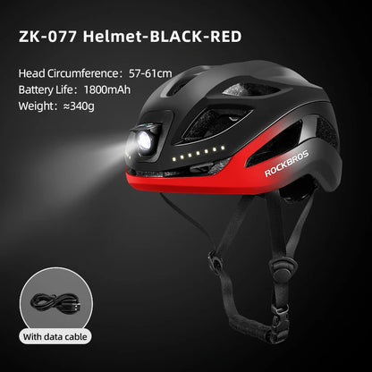 ROCKBROS Cycling Helmet with LED Light