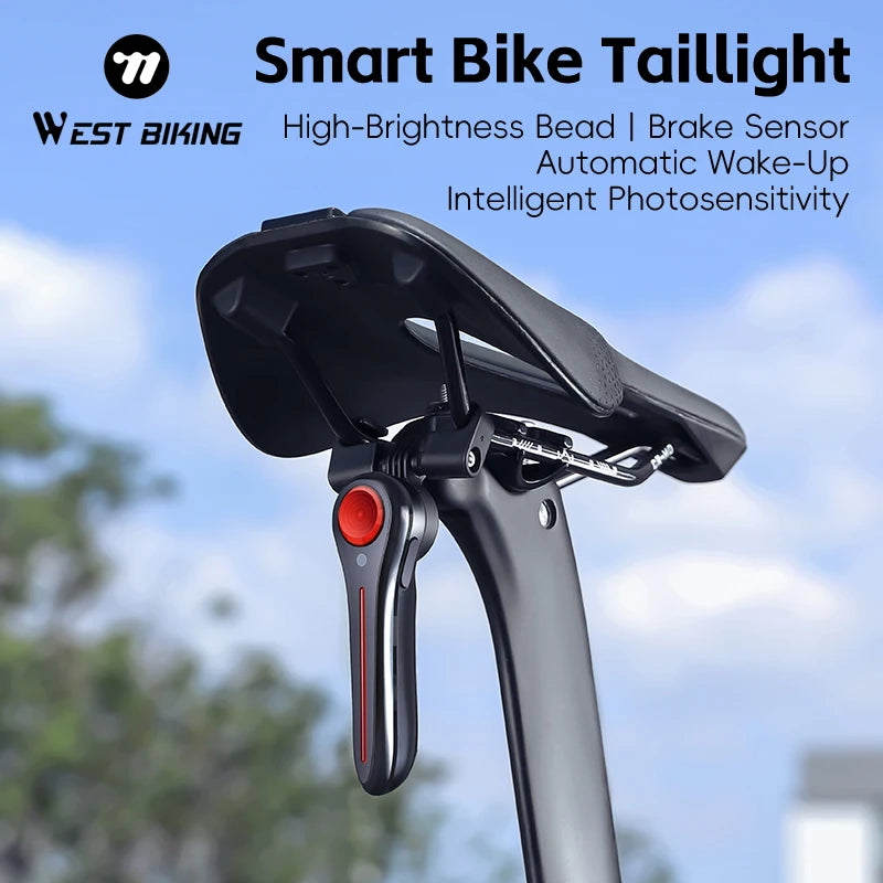 Lanterna Traseira Inteligente WEST BIKING com Sensor de Freio