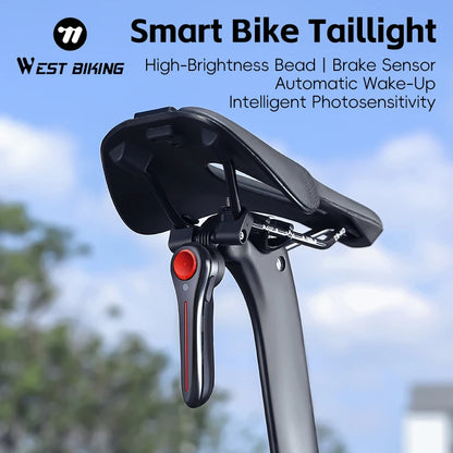 Lanterna Traseira Inteligente WEST BIKING com Sensor de Freio