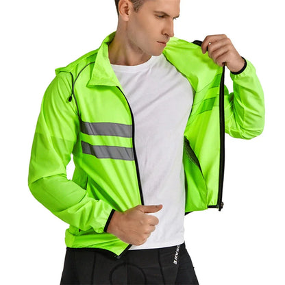Jaqueta de Ciclismo Refletiva Corta Vento Impermeável