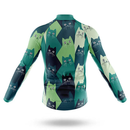 Camisa de Ciclismo Masculina Cartoon Cat